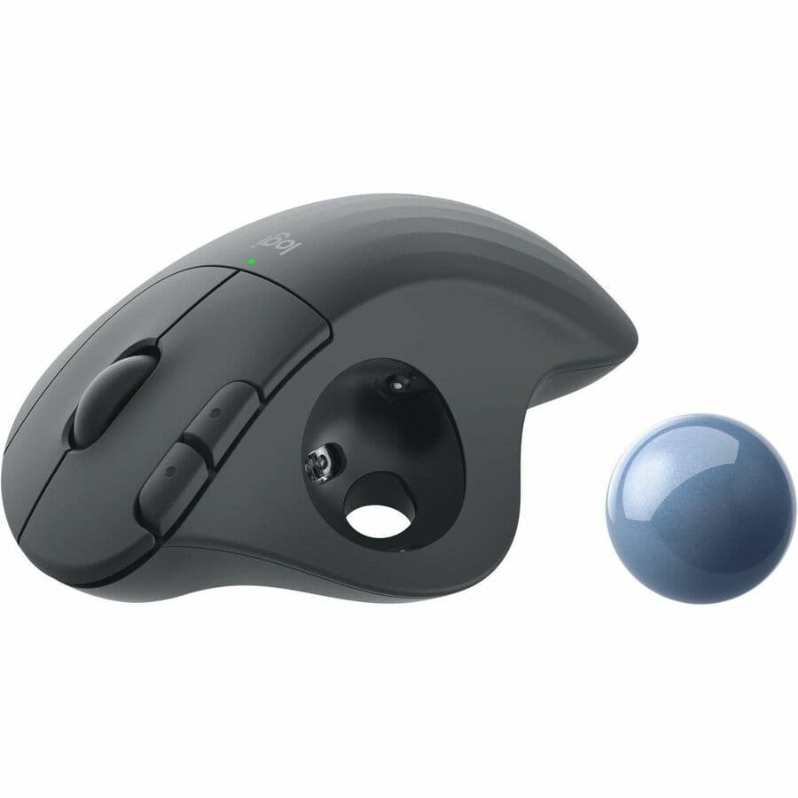 Logitech ERGO M575 wireless trackball mouse in black for ergonomic desktop navigation