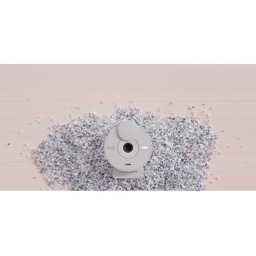 Logitech Brio 300 Off-White USB-C webcam with 1080p video and built-in microphone