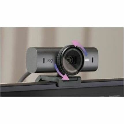 Logitech MX Brio Graphite LAT webcam with 4K video, USB-C connectivity, and clip mount