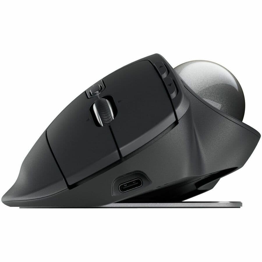 Logitech MX Ergo S graphite wireless ergonomic trackball mouse with dual Bluetooth and 2.4 GHz connectivity