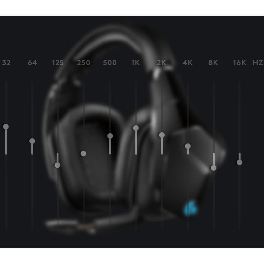 Logitech G935 Wireless LIGHTSYNC headset with over-ear cups, boom microphone, and wireless connectivity