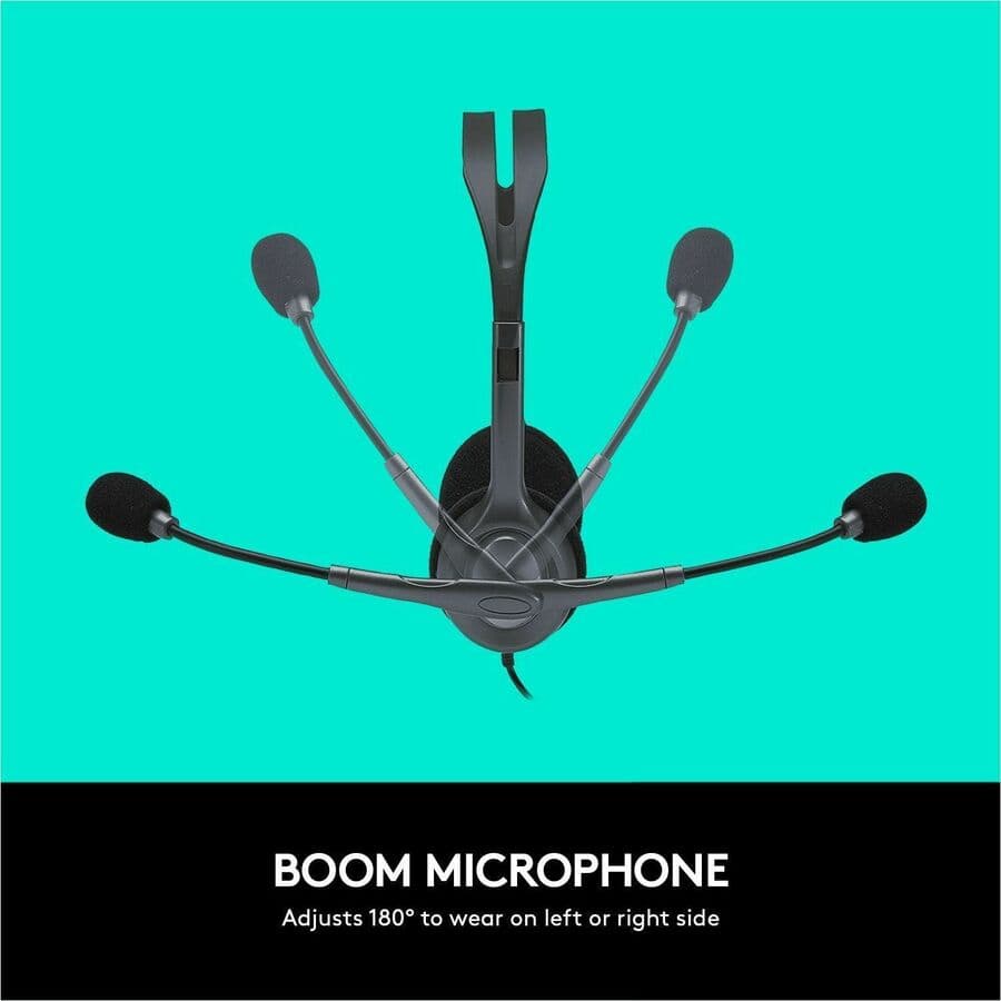 Logitech H111 EDU wired stereo headset with boom microphone for classroom use