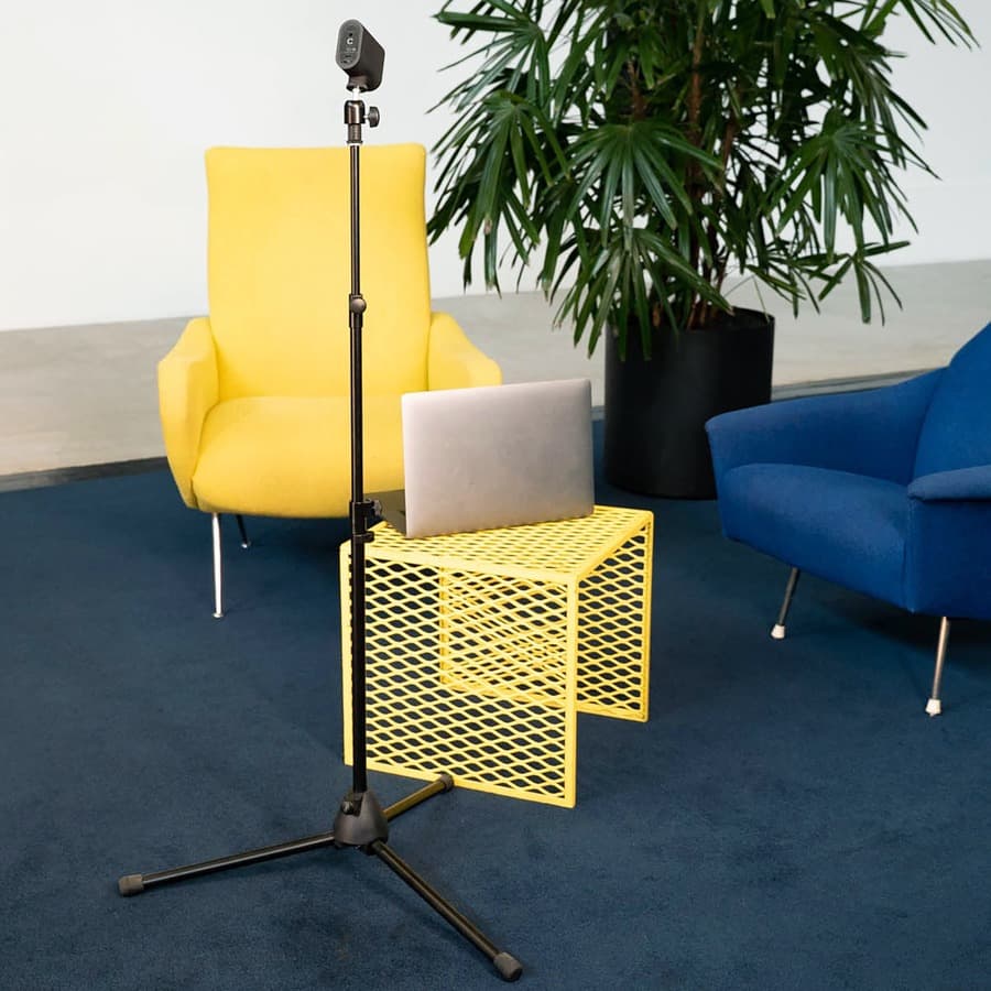 Logitech Mevo floor stand for stable camera placement in streaming and meeting setups