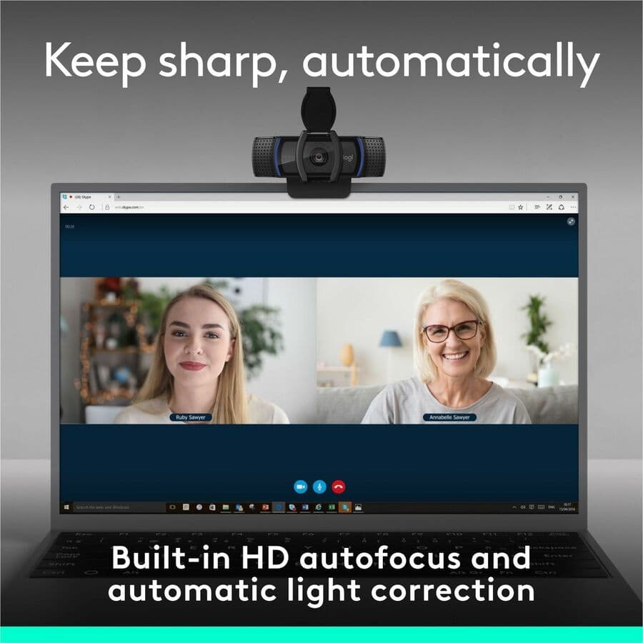 Logitech C920e TAA compliant 1080p webcam with built-in microphones