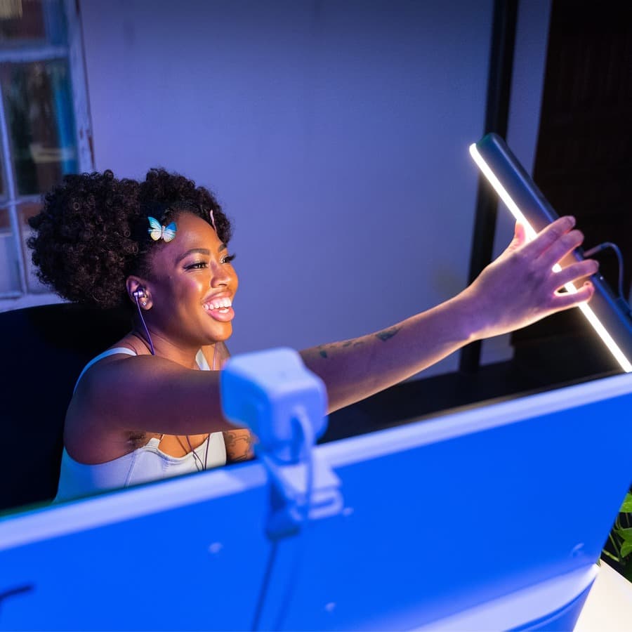 Logitech Litra Beam Premium Key Light with TrueSoft for desktop video lighting