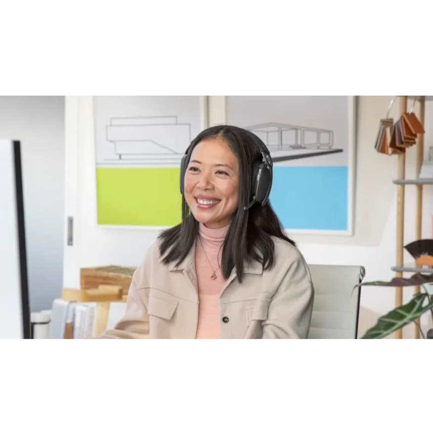 Logitech Zone Vibe 125 Graphite wireless Bluetooth over-ear headset with built-in microphone