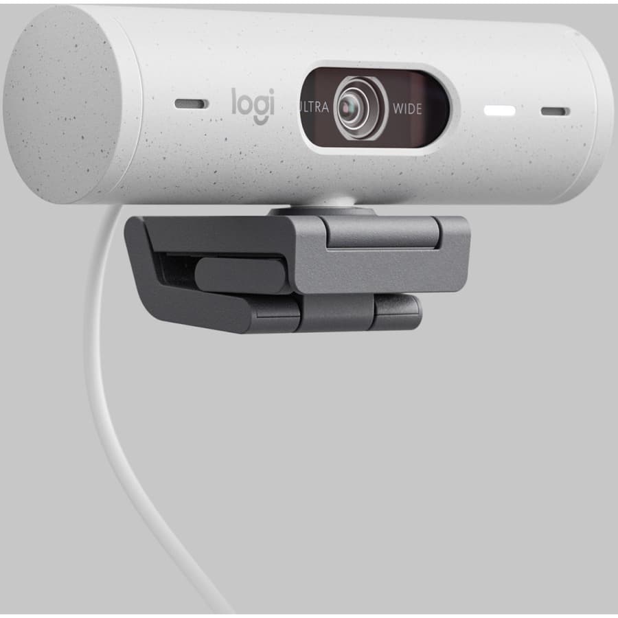 Logitech BRIO 500 Off-White webcam with USB-C connector for 1080p video calls