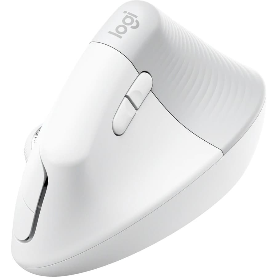 Logitech Lift Vertical Ergo Mouse Business in off white with vertical ergonomic shape