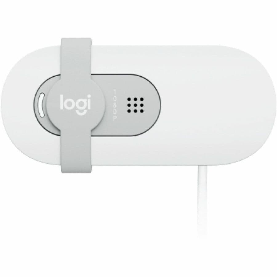 Logitech Brio 100 Webcam White front view for 1080p HD video calls