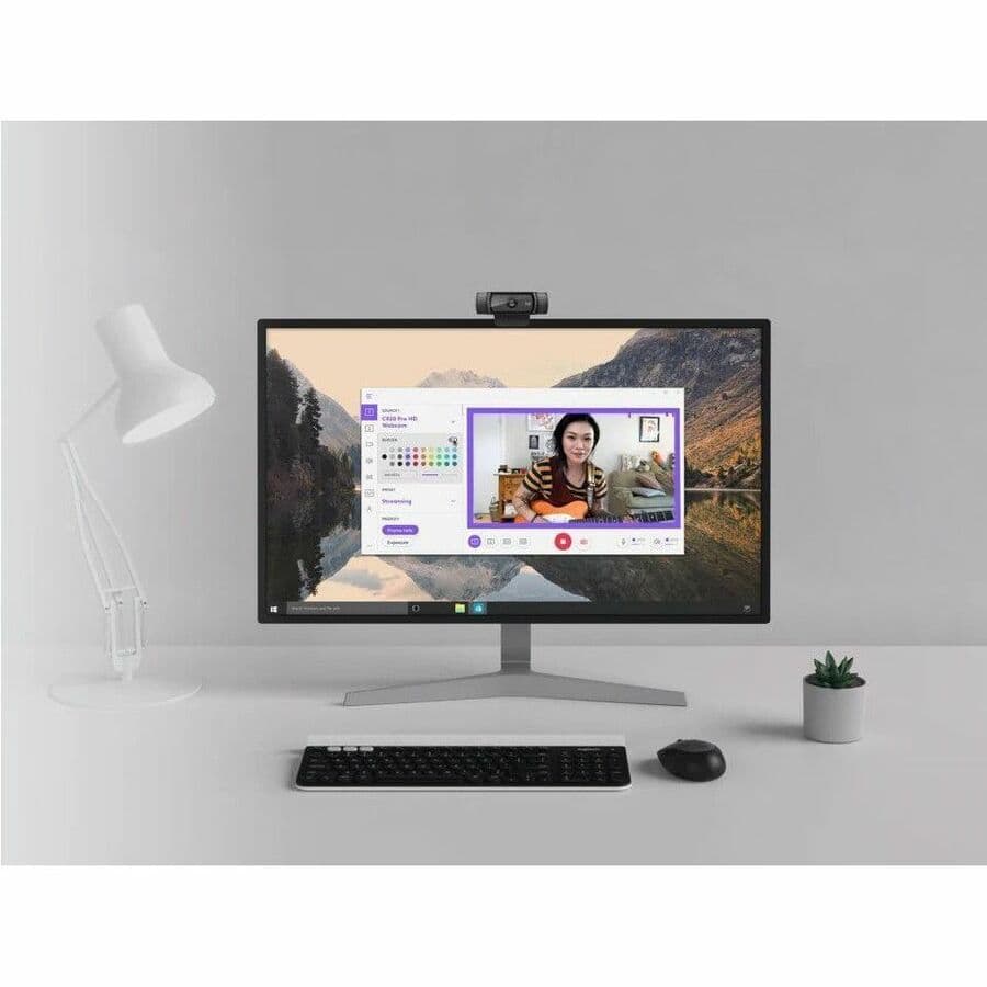 Logitech HD Pro Webcam C920 USB webcam with 1080p video, autofocus, and stereo microphone