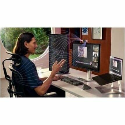 Logitech MX Brio Graphite LAT webcam with 4K video, USB-C connectivity, and clip mount