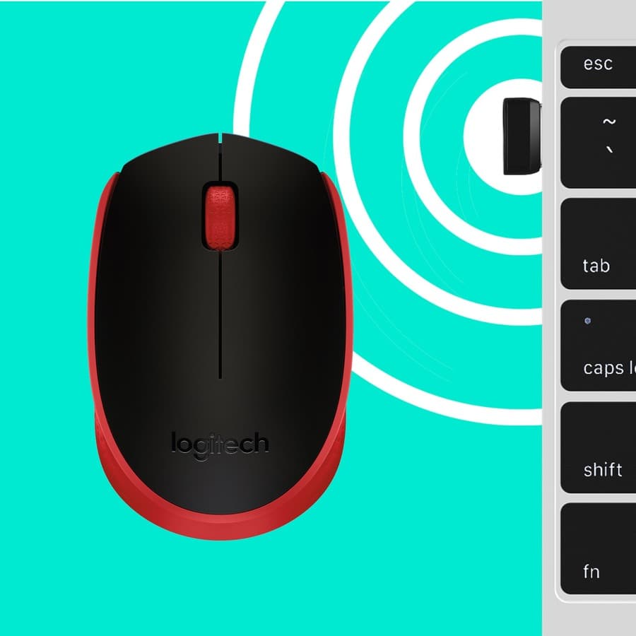 M170 Red Clamshell Mouse view 8