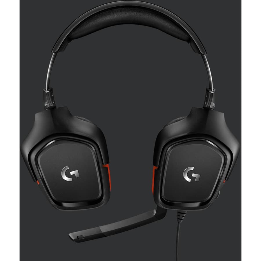 Logitech G332 wired stereo gaming headset with leatherette ear pads and boom microphone