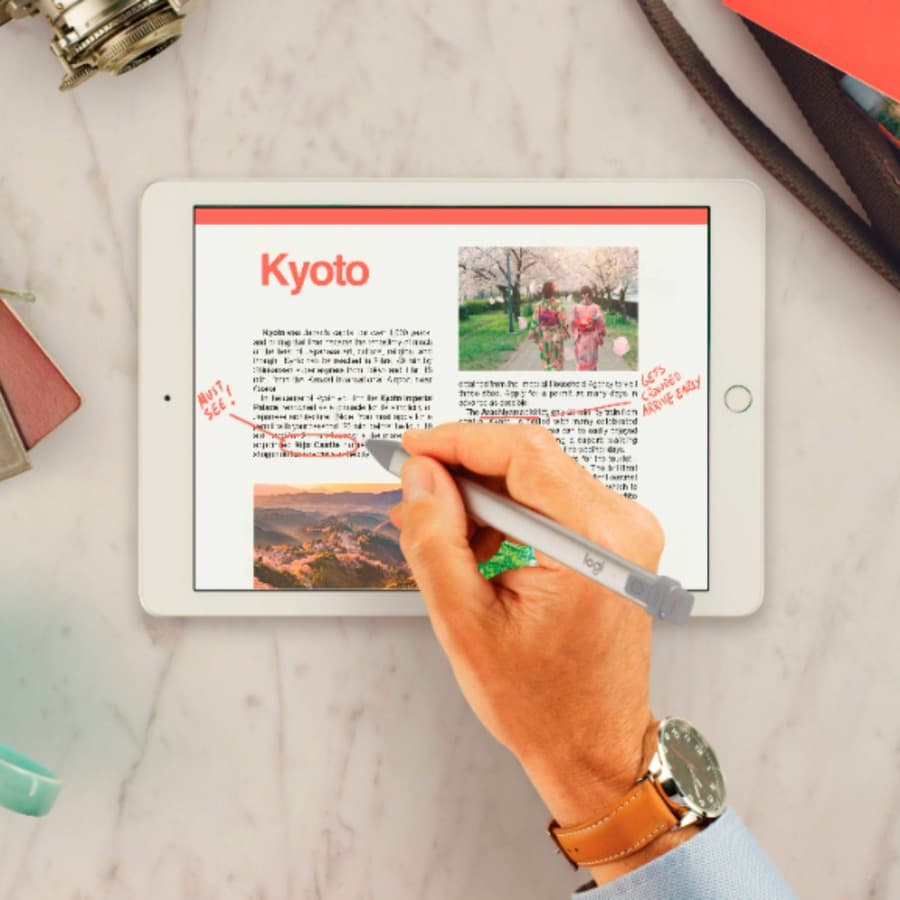 Logitech Crayon digital pencil in Mid Grey for iPads 2018 and later