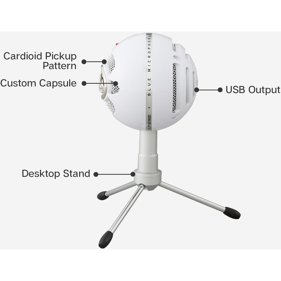 Logitech LA SNOWBALL ICE WHT 988-000070 white desktop USB microphone