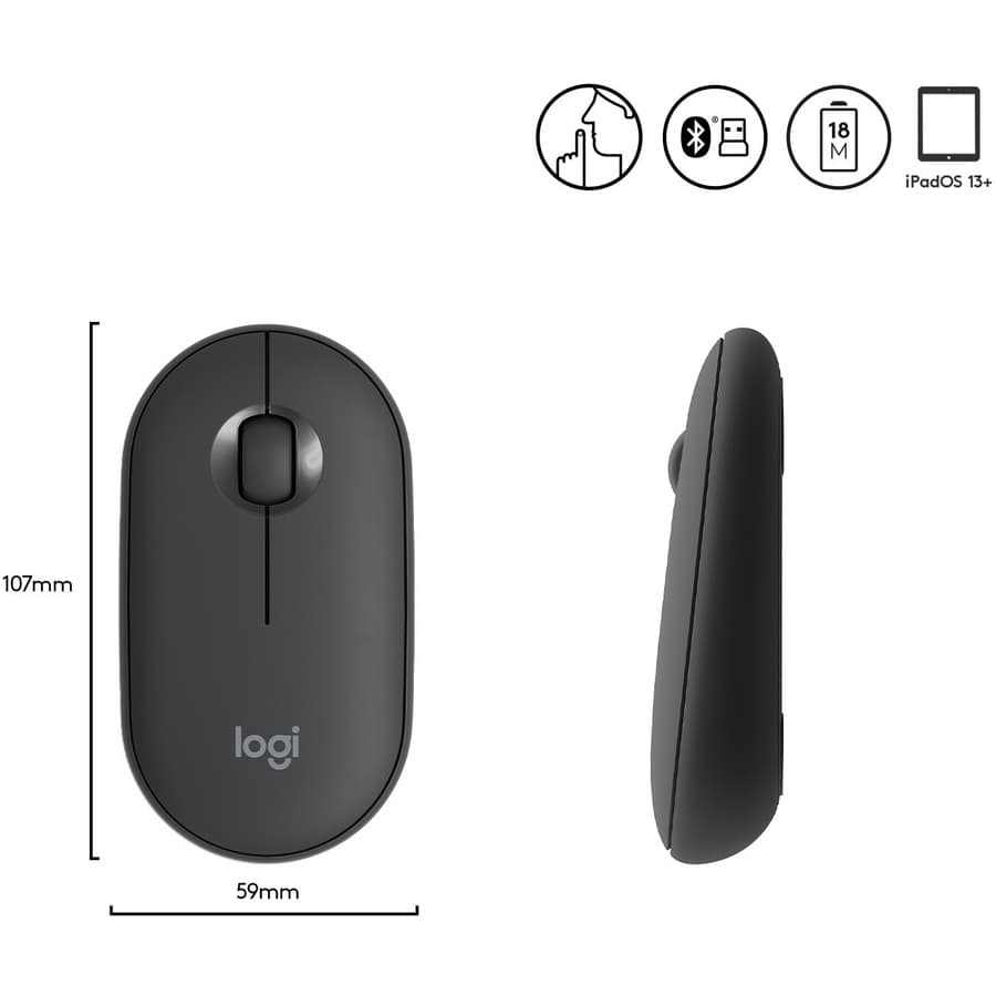LOGITECH SOURCING LOGITECH PEBBLE WIRELESS MOUSE WITH BLUETOOTH OR 2.4 GHZ RECEIVER view 8