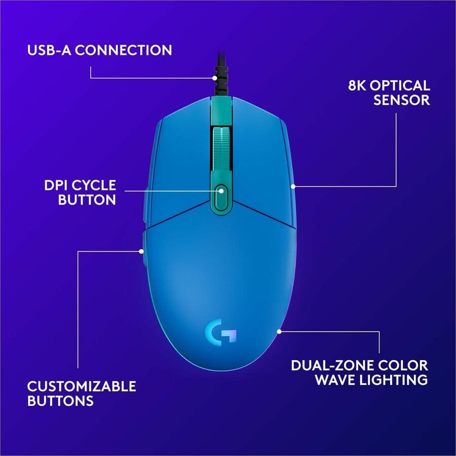 G203 LTSYNC Gming Mouse Blue view 11