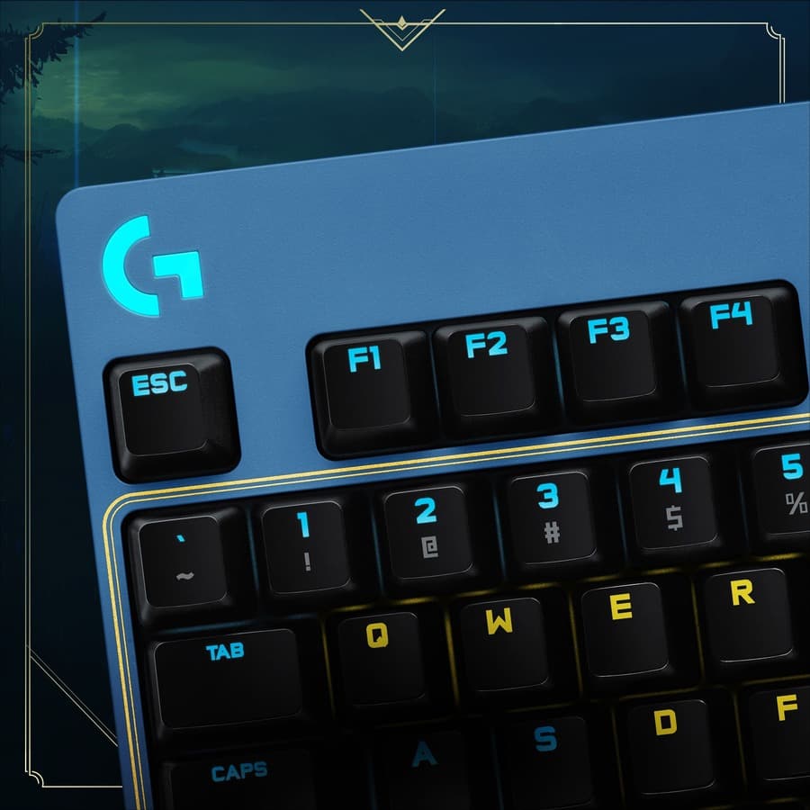 Logitech G Pro mechanical keyboard League Legends edition with compact wired esports design
