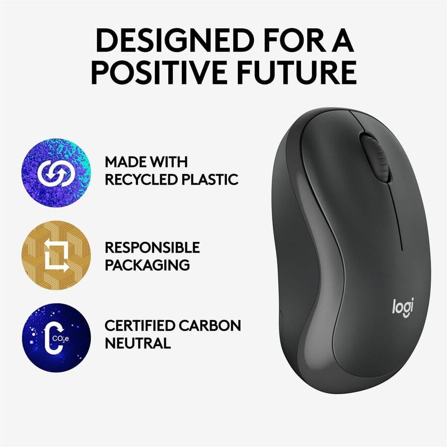 Logitech M240 Wireless Mouse in graphite with USB receiver