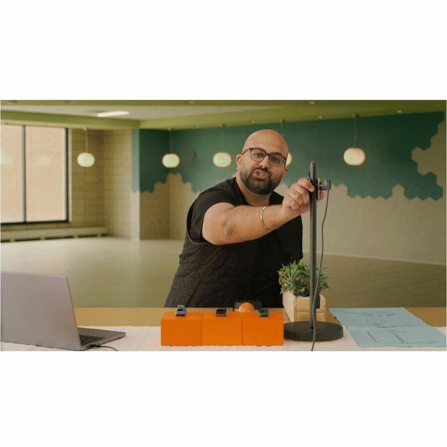 Logitech Reach document camera with base mount for stable tabletop presentation use