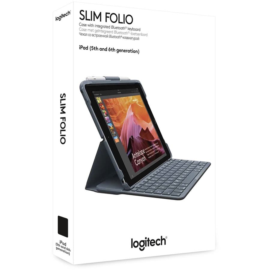 Black Logitech Slim Folio for iPad 5th and 6th generation