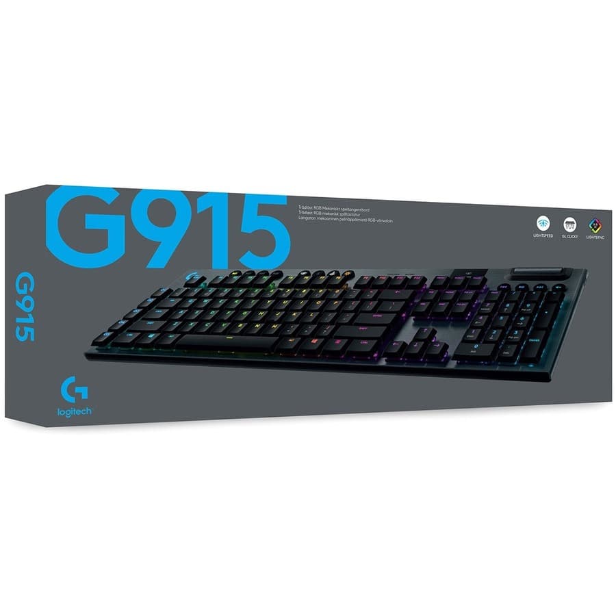 Logitech G915 LIGHTSPEED wireless RGB mechanical keyboard with low-profile keys