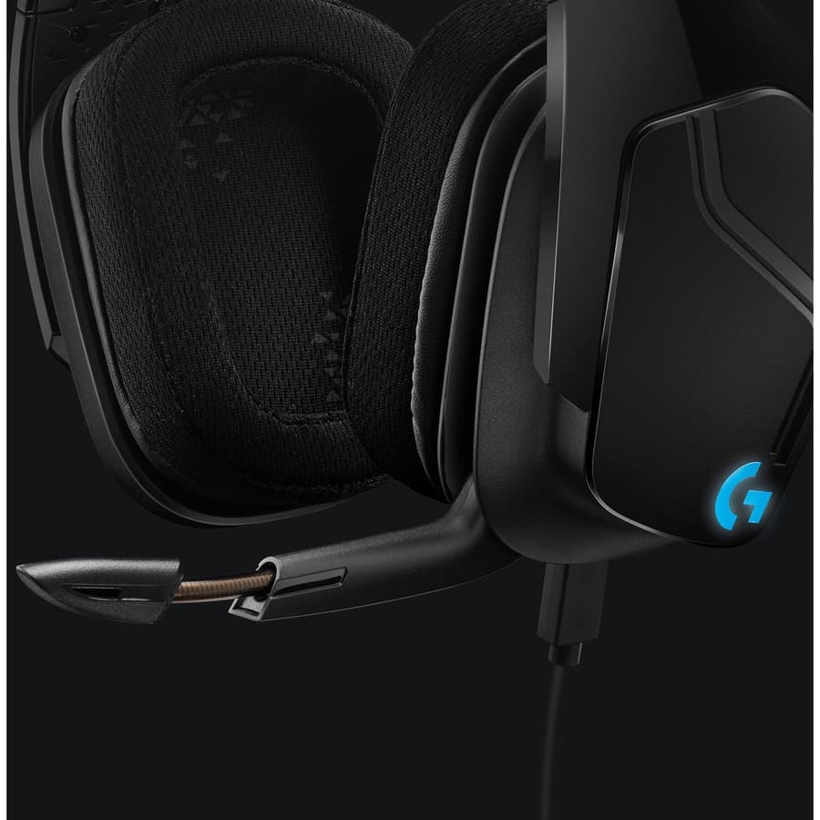 Logitech G635 wired 7.1 surround gaming headset with LIGHTSYNC lighting and boom microphone