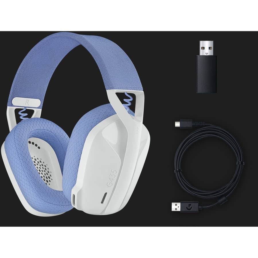 Logitech LA G435 white wireless gaming headset with Bluetooth connectivity
