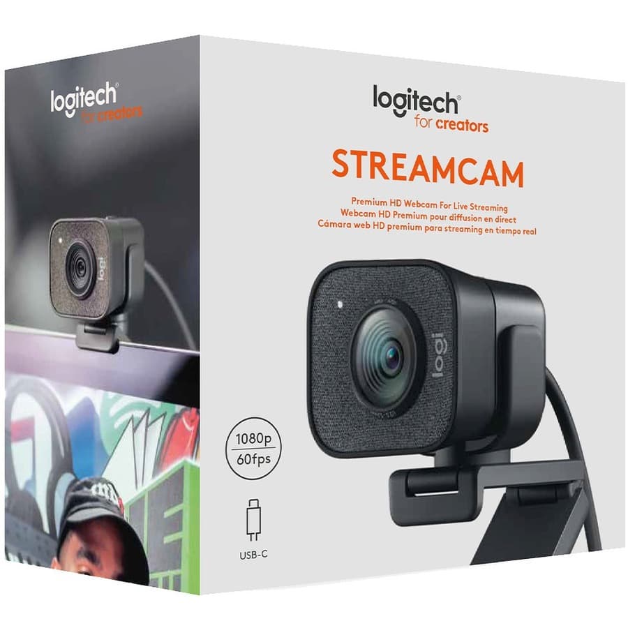Logitech StreamCam premium webcam with USB-C connection for 1080p 60 fps video