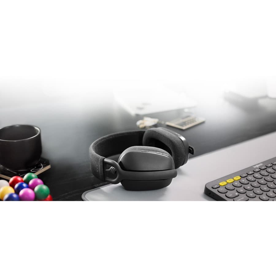 Logitech Zone Vibe 125 Graphite wireless Bluetooth over-ear headset with built-in microphone