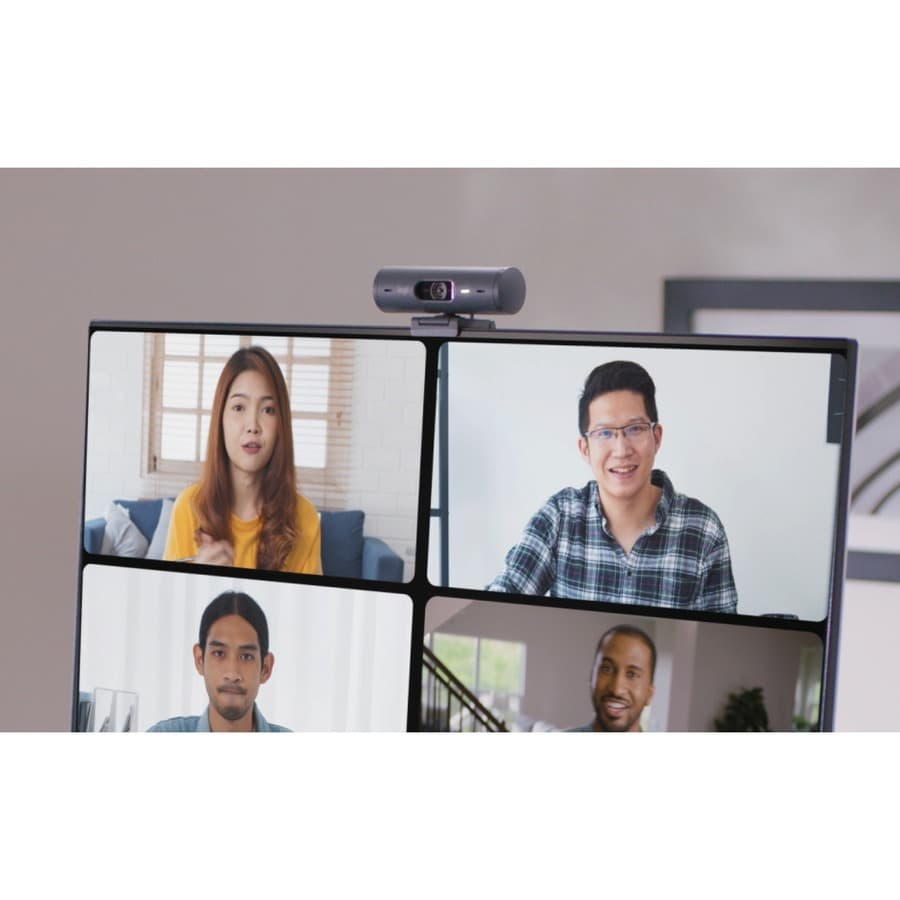 Logitech Brio 500 Graphite webcam with 1080p video, USB-C connectivity, and clip mount
