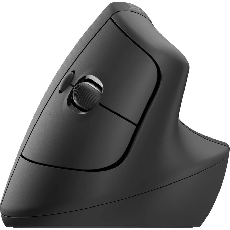 Logitech Lift vertical ergonomic wireless mouse in graphite for right-handed business use