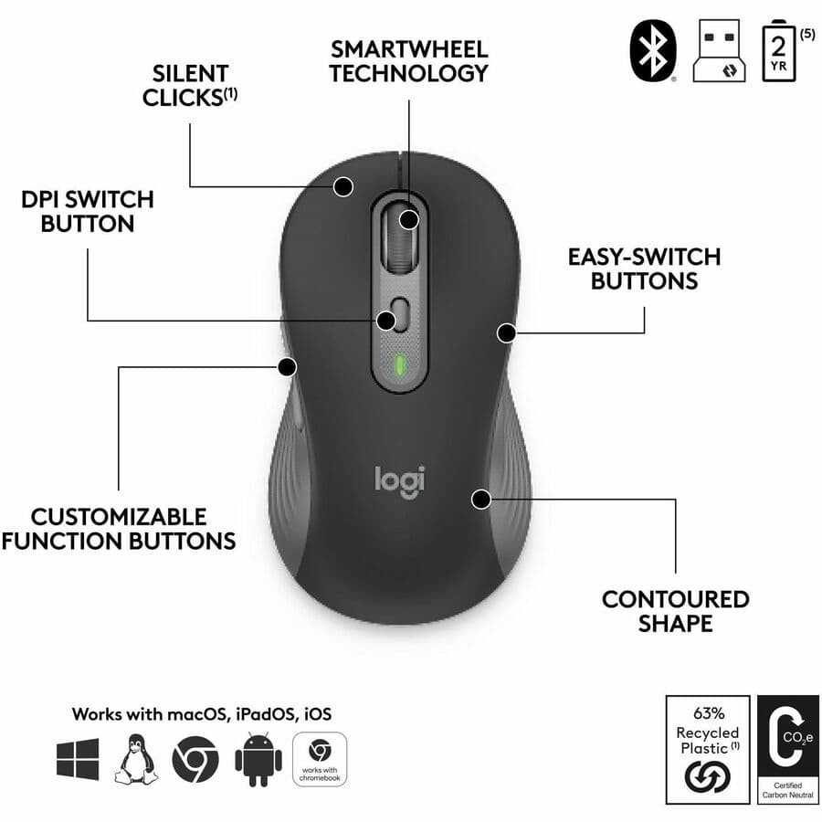 Logitech Slim Combo MK955 for Business wireless keyboard and mouse set