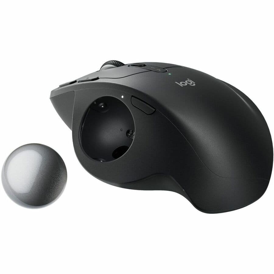 Logitech MX Ergo S graphite wireless ergonomic trackball mouse with dual Bluetooth and 2.4 GHz connectivity