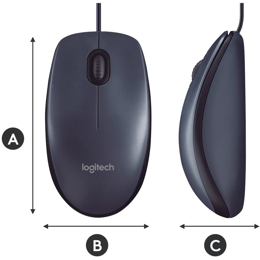 B100 OPTICAL USB MOUSE - BLACK view 7