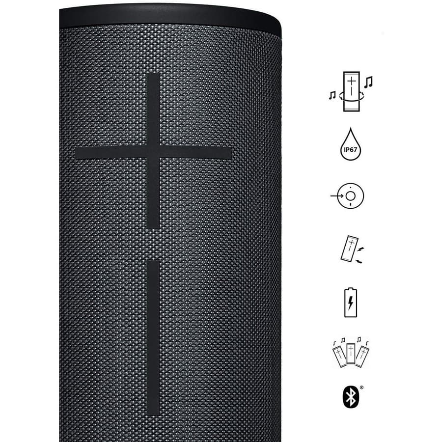 Logitech MEGABOOM 3 portable Bluetooth speaker in Night Black