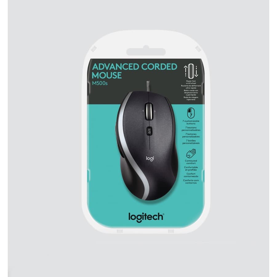 LOGITECH - COMPUTER ACCESSORIES ADVANCED CORDED MOUSE M500S M500S W/FAST SCROLLING  7BTNS view 7