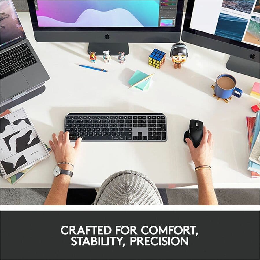 Logitech MX Keys for Mac Space Grey wireless keyboard with low-profile keys and smart backlighting