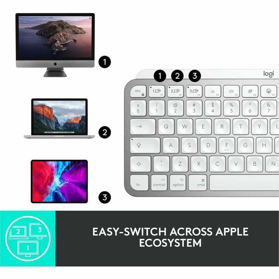 Logitech MX Keys Mini for Mac compact wireless backlit keyboard in graphite