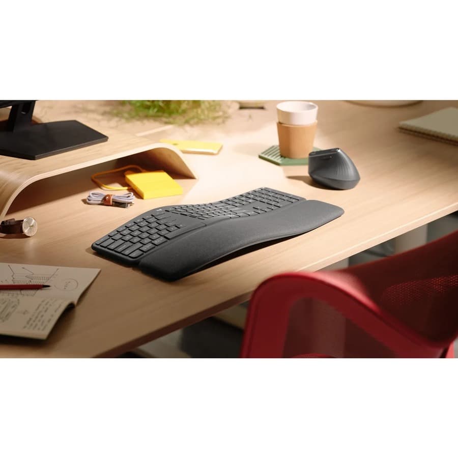 Logitech ERGO K860 Spanish split ergonomic wireless keyboard with curved keyframe