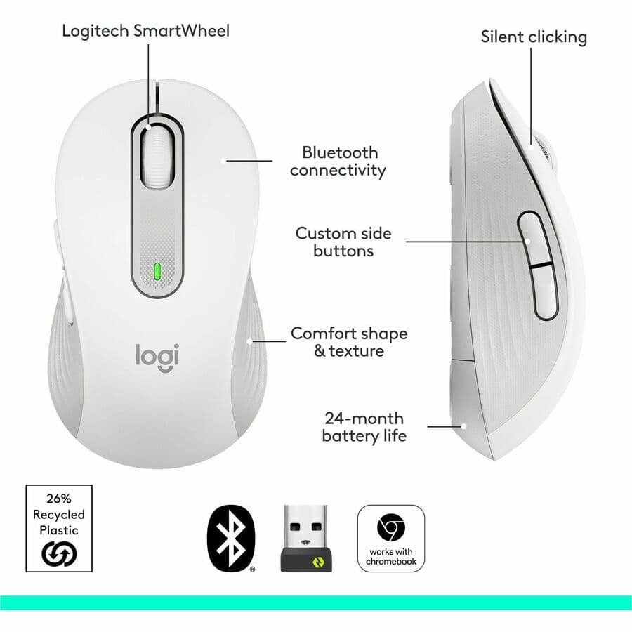 M650 L Wrls Mouse  Offwhite view 7