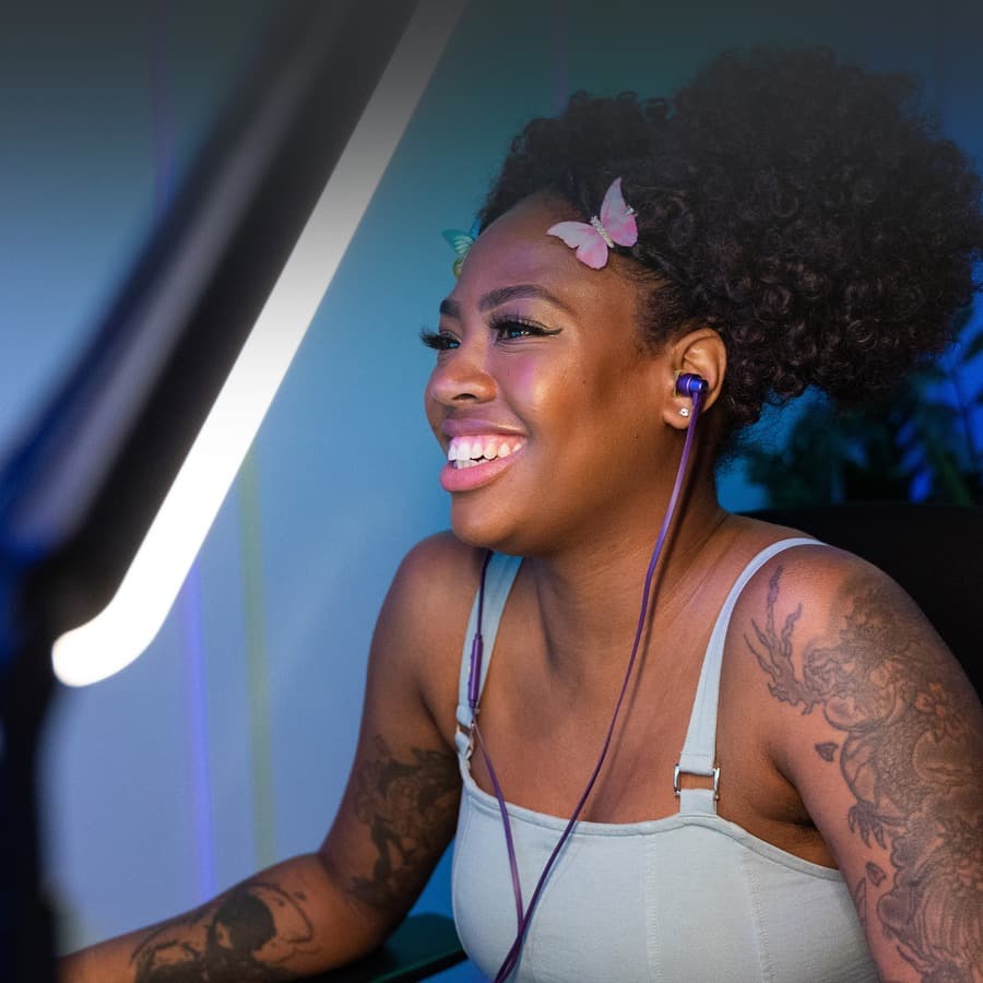 Logitech Litra Beam Premium Key Light with TrueSoft for desktop video lighting