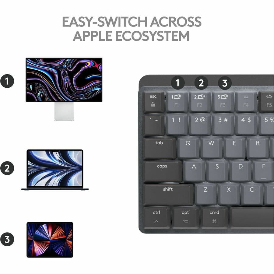 Logitech MX Mechanical Mini for Mac wireless illuminated keyboard in Space Gray