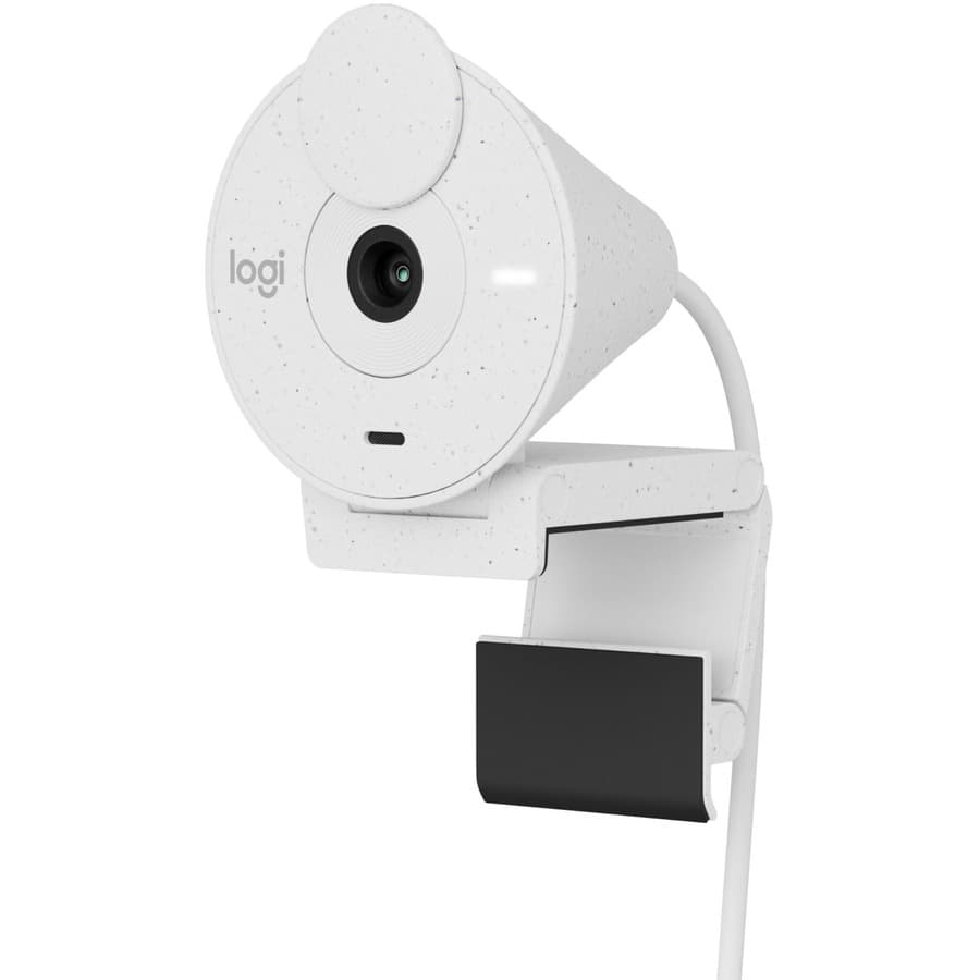 Logitech Brio 300 webcam in off-white for clear Full HD video calls