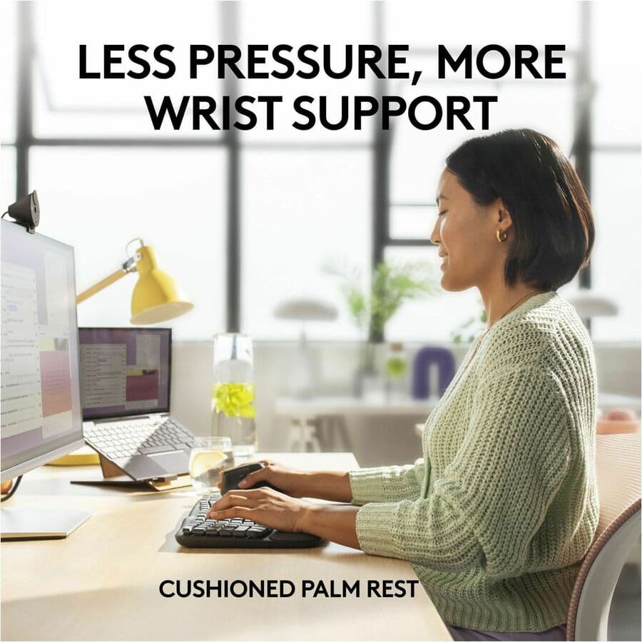 Logitech Wave Keys for Business wireless ergonomic keyboard in brown box packaging