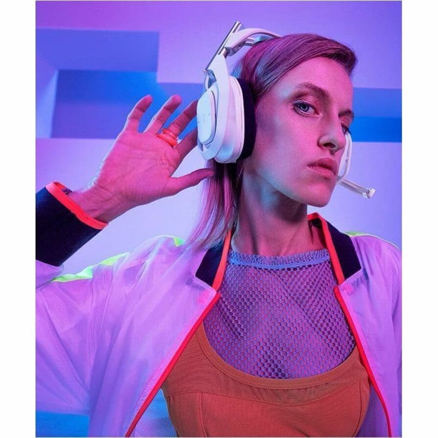 Logitech A50 X wireless gaming headset with base station in white