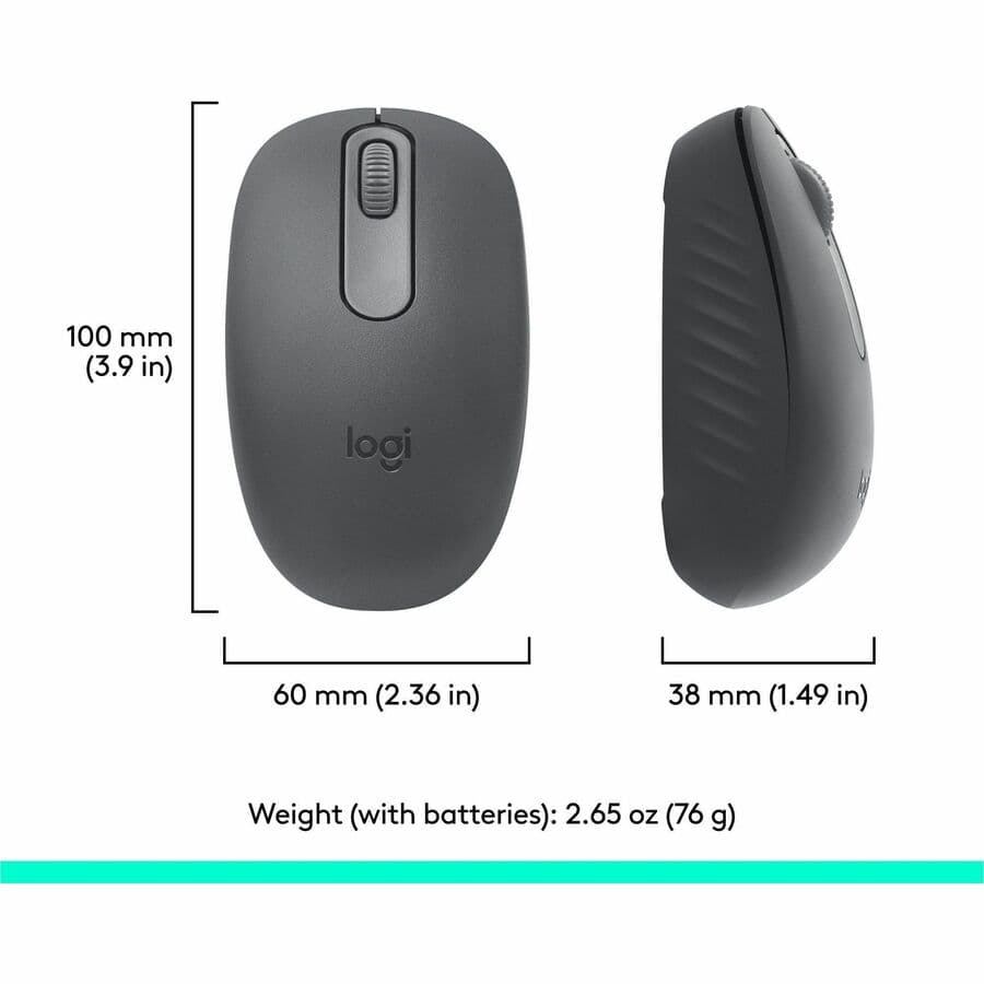 Logitech M196 wireless mouse in graphite with USB nano receiver
