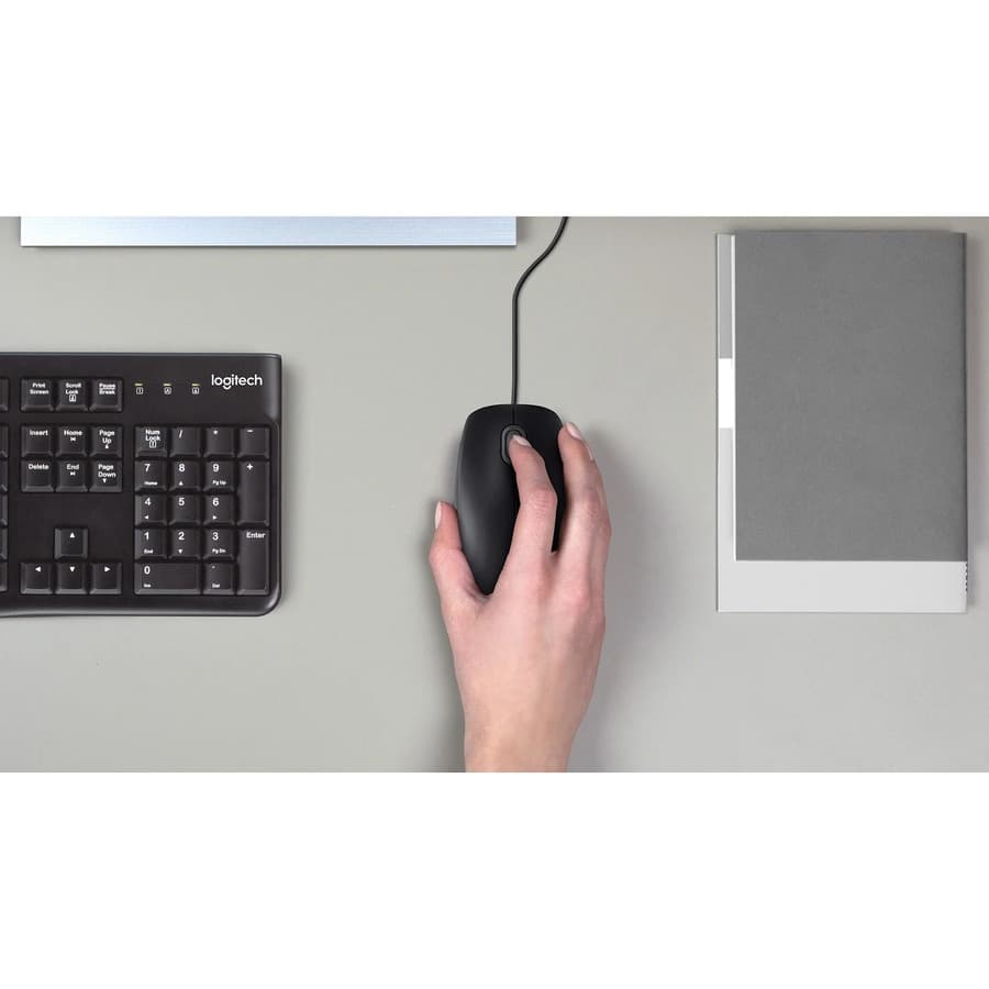 Logitech MK200 wired USB media combo keyboard and mouse for office desktops