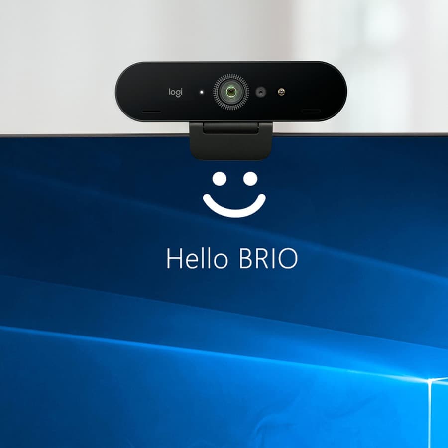 Logitech BRIO Ultra HD Pro Business Webcam with 4K video, 90-degree field of view, and privacy shutter