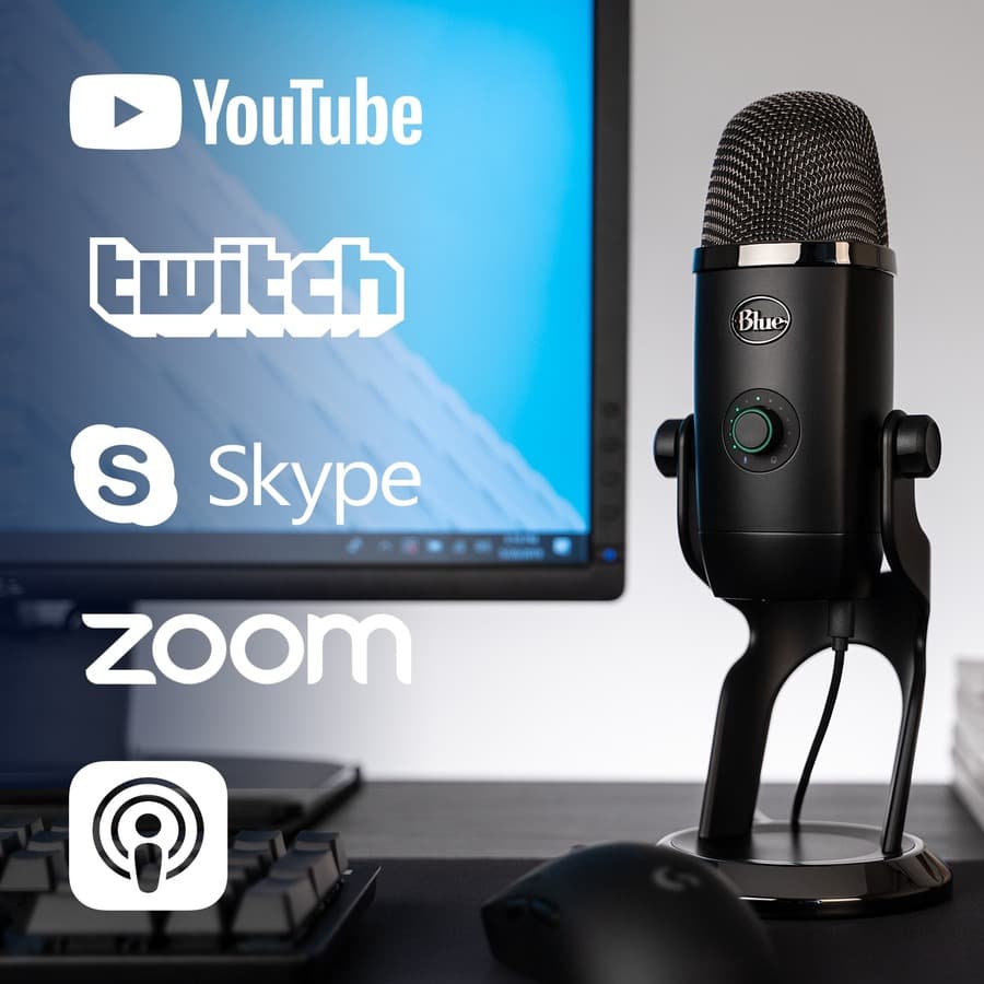 Logitech Yeti X Dark Gray desktop USB microphone for streaming and podcasting